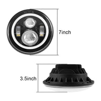 7" LED Headlights RGB Halo with Bluetooth & Remote Control For Jeep Wrangler 1996-2021 TJ LJ Jk JKU