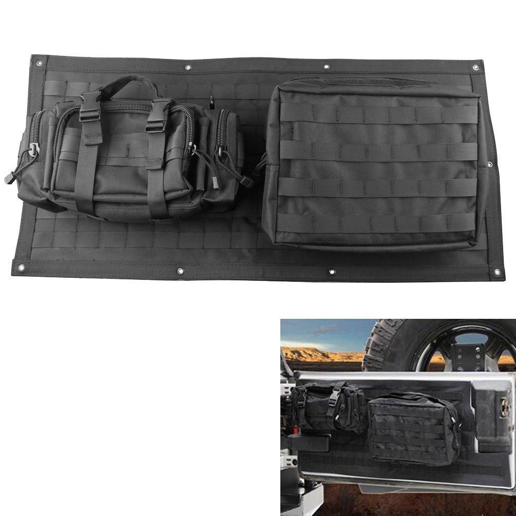 Black Tailgate Bag Case Cover Tool Organizer Pockets For Jepp Wrangle JK