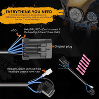 7 inch 4D 40W Round Motorcycle LED Headlights for Harley Davidson