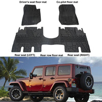 2014-2018 Jeep Wrangler JK JKU 4 Door Unlimited Front & Rear Floor Mats (Not for JK 2 Door & JL Model )