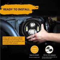 7" Round LED Headlights for 1976-2018 Jeep Wrangle CJ/TJ/LJ/JK/JKU