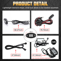 8Pcs RGB LED Rock Light Multicolor Neon LED Light Kit with Bluetooth Wireless Remote Control