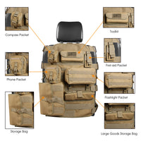 Universal Seat Cover Case with Organizer Storage Multi Pocket fit Jeep CJ YJ Cherokee F150