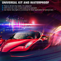 RGB Car Interior LED Strip Lights 4 Pods Kit