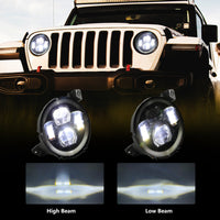 9 inch RGB-W Halo LED Headlights for 2018-2020 Jeep Wrangler JL JLU & JT Gladiator