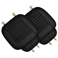 Universal Leather Car Seat Cushion Covers Front & Rear Fits Auto (Trucks, Vans, SUV), Black, 3-Pack