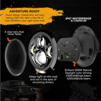 7" Round LED Headlights for 1976-2018 Jeep Wrangle CJ/TJ/LJ/JK/JKU