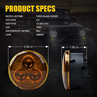 Amber/Smoke LED Front Turn Signal Lights for 2007-2018 Jeep Wrangler JK