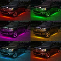 RGB LED Rock Lights Strip Lights Kit With APP & Remote Control For Car