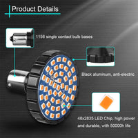 Front Amber LED Turn Signal Lights 1156 LED Lighting Bulb for Harley Davidson