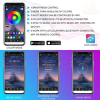 RGB Car Interior LED Strip Lights 4 Pods Kit