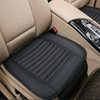 Universal Leather Car Seat Cushion Covers Front & Rear Fits Auto (Trucks, Vans, SUV), Black, 3-Pack