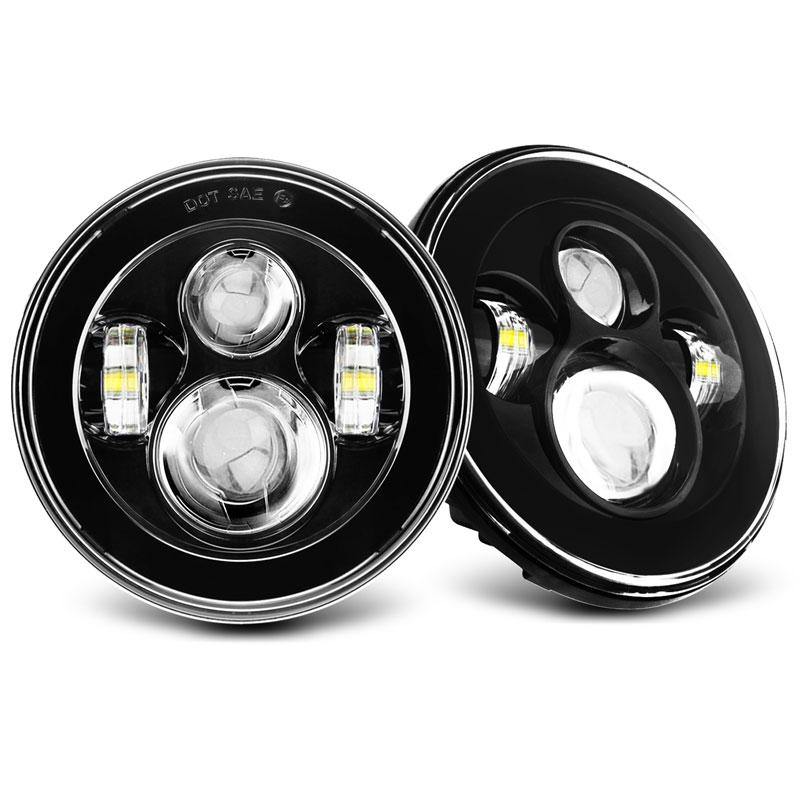7" Round LED Headlights for 1976-2018 Jeep Wrangle CJ/TJ/LJ/JK/JKU