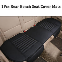 Universal Leather Car Seat Cushion Covers Front & Rear Fits Auto (Trucks, Vans, SUV), Black, 3-Pack