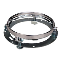 7 inch Round Silver/Black Headlight Ring Mounting Bracket Compatible with Harley Davidson