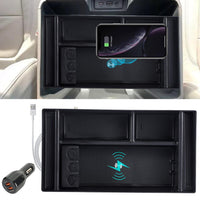 Wireless Charging Center Console Organizer Compatible with 2014-2018 Chevy Silverado Tahoe Suburban and GMC Sierra Yukon Tray Accessories Armrest Storage