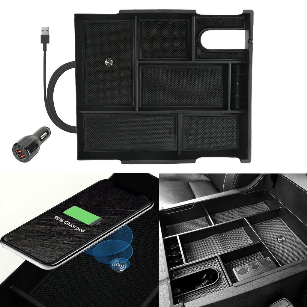 Wireless Charging Center Console Organizer Compatible with 2014-2020 2021 Tundra Accessories