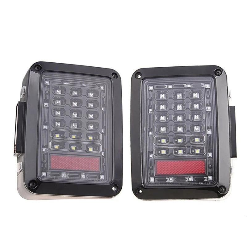 Clear Lens LED Tail Lights Brake Turn Signal Lamp For 2007-2017 Jeep Wrangler JK